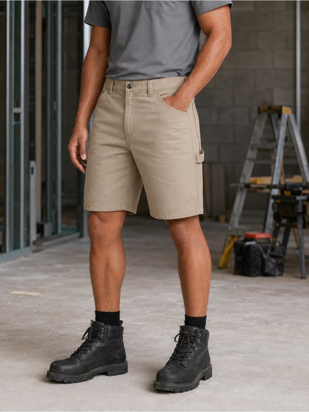 Genuine Dickies Men's FLEX Duck Canvas Utility Work Shorts Size 44 Beige 11" New